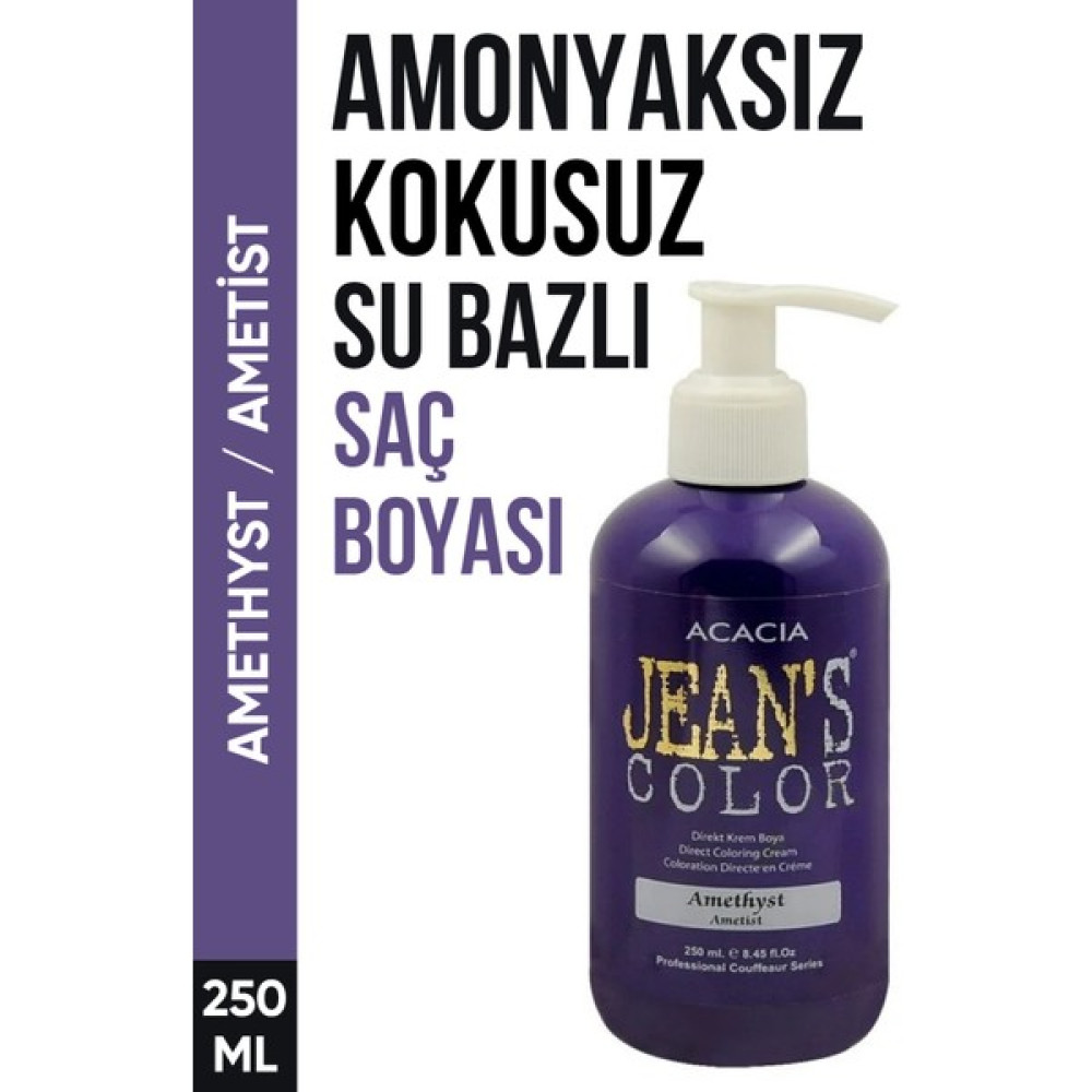 JEAN'S COLOR Jean’s Color Amonyaksız Ametist Renkli Saç Boyası 250 ml Kokusuz Su Bazlı Amethyst Hair Dye Saç Boyası Fiyatı