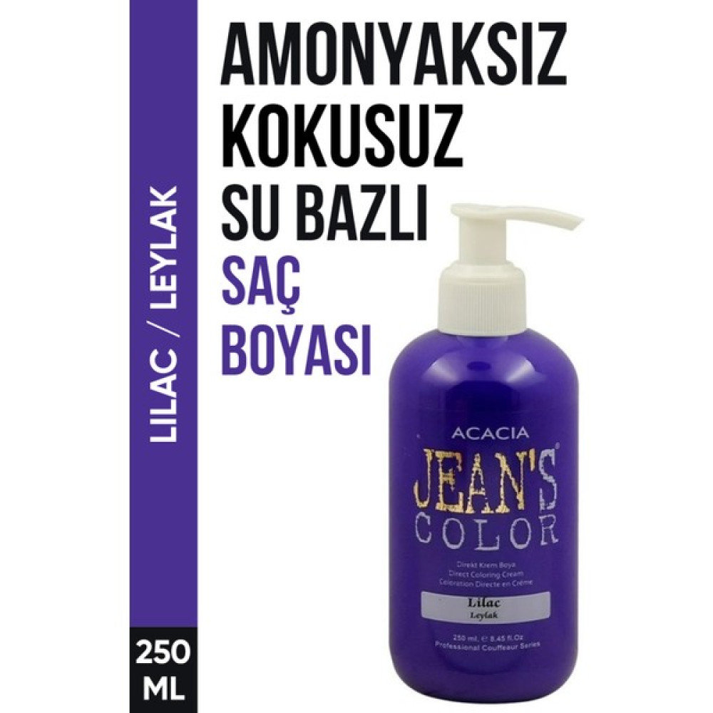 JEAN'S COLOR Jean’s Color Amonyaksız Leylak Renkli Saç Boyası 250 ml Kokusuz Su Bazlı Lilac Hair Dye Saç Boyası Fiyatı