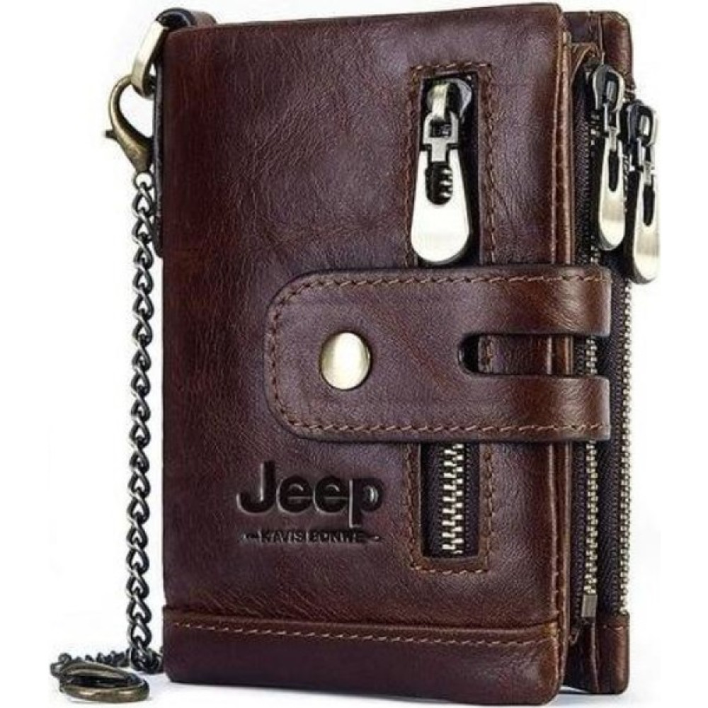 Jeep Erkek Cüzdanı 100% Hakiki Deri Bozuk Para Kart Bölmeli Zincir Tutuculu Rfıd Özellikli Erkek Cüzdan Fiyatı