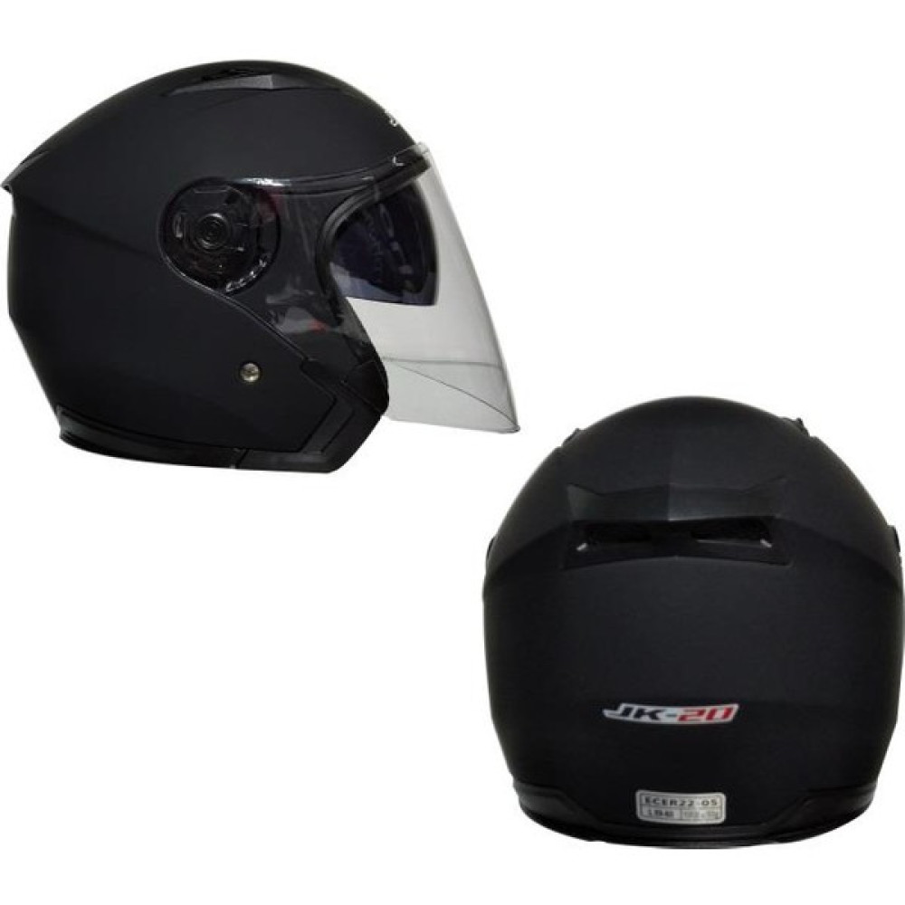 Jekai Jk-21 512 Model Güneş Vizörlü Yarım Kask - Mat Siyah - S - M Motorsiklet Kaskları Fiyatı