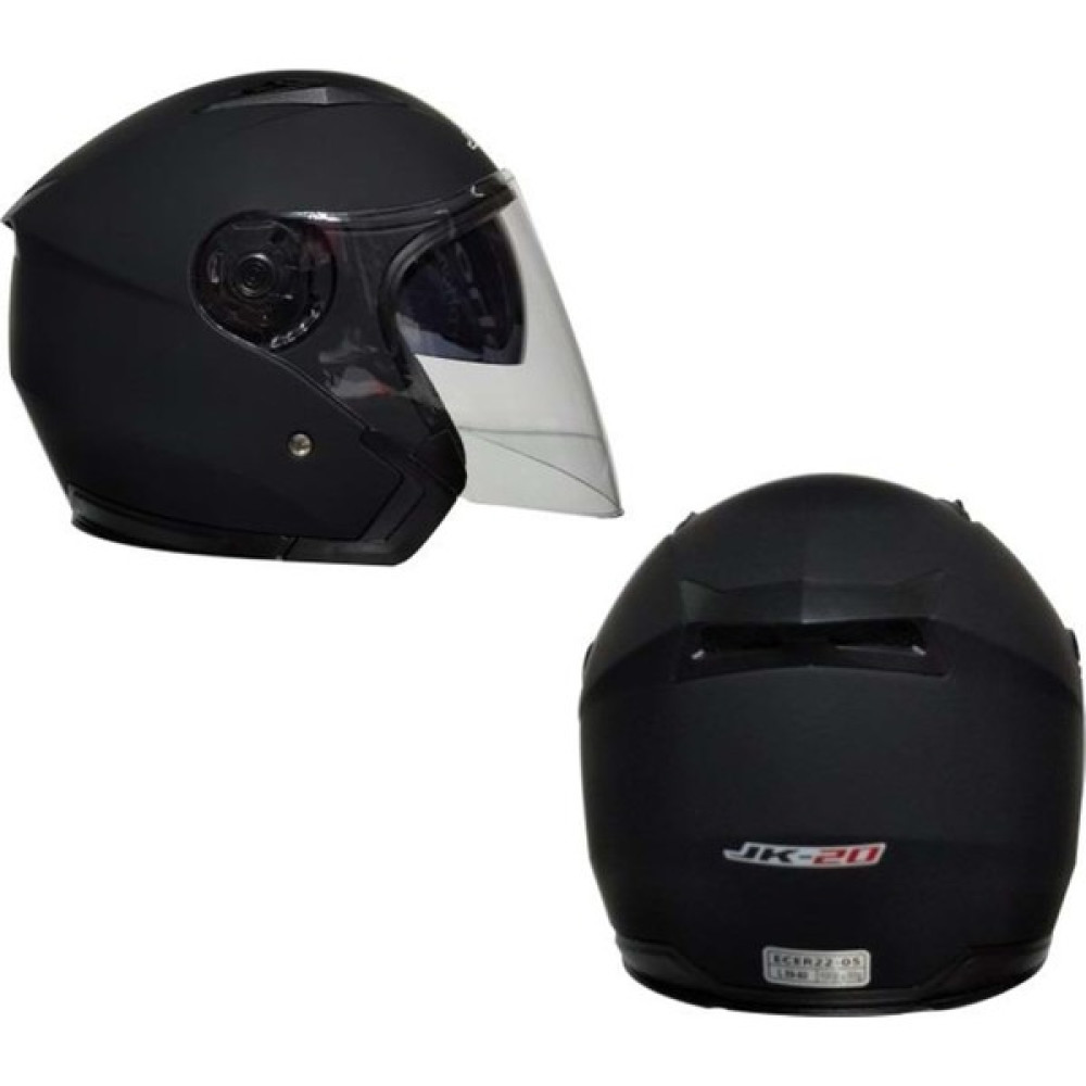 Jekai Jk-21 512 Model Güneş Vizörlü Yarım Kask - Parlak Siyah - Xl - Renkli Motorsiklet Kaskları Fiyatı