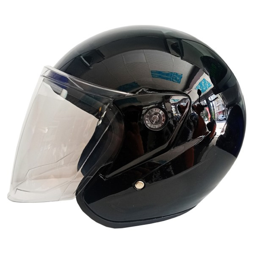 Jekai Scooter Yarım Kask - Parlak Siyah - Std. Motorsiklet Kaskları Fiyatı