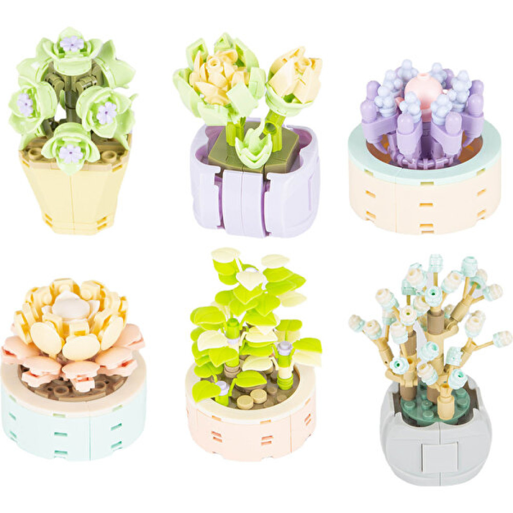 Jelang Mini Tuğla Etli Saksı Çiçek Modeli Küçük Süs Dıy Bitki Bonsai Çiçek Yapı Taşı Çocuk Oyuncak Kız Tatil Hediye (Yurt Dışından) - NA Legolar ( Yapım Oyuncakları ) Fiyatı