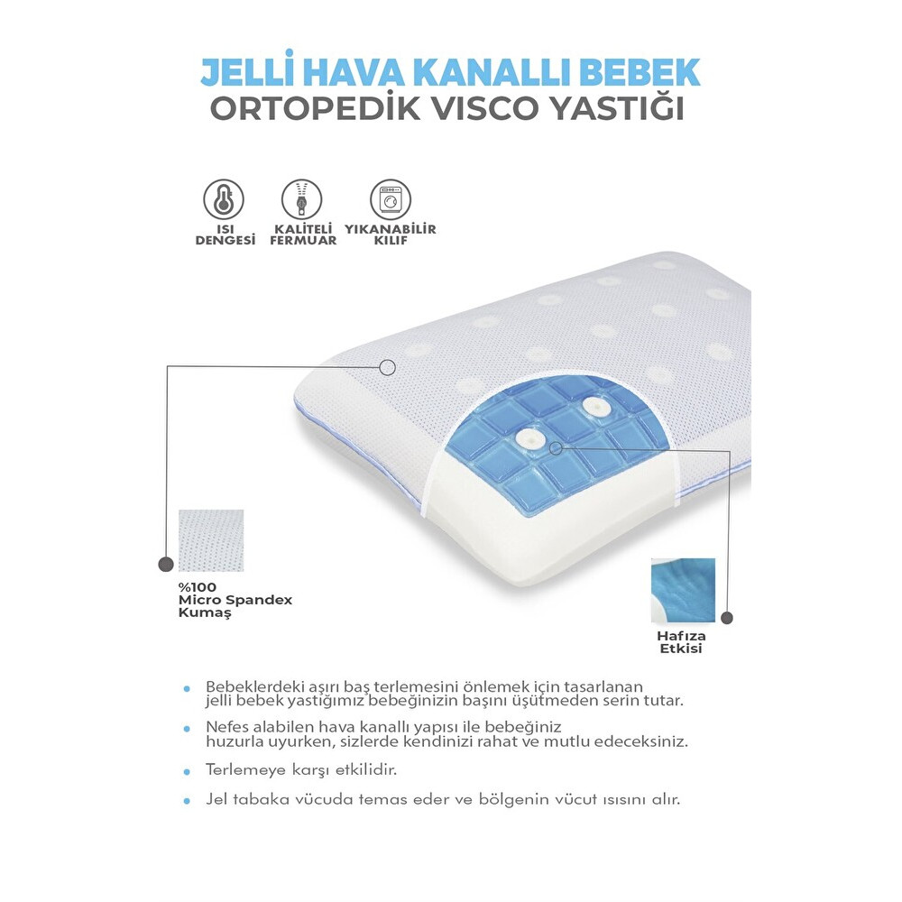 Jelli Hava Kanallı Visco Ortopedik Bebek Yastığı Yastık Fiyatı