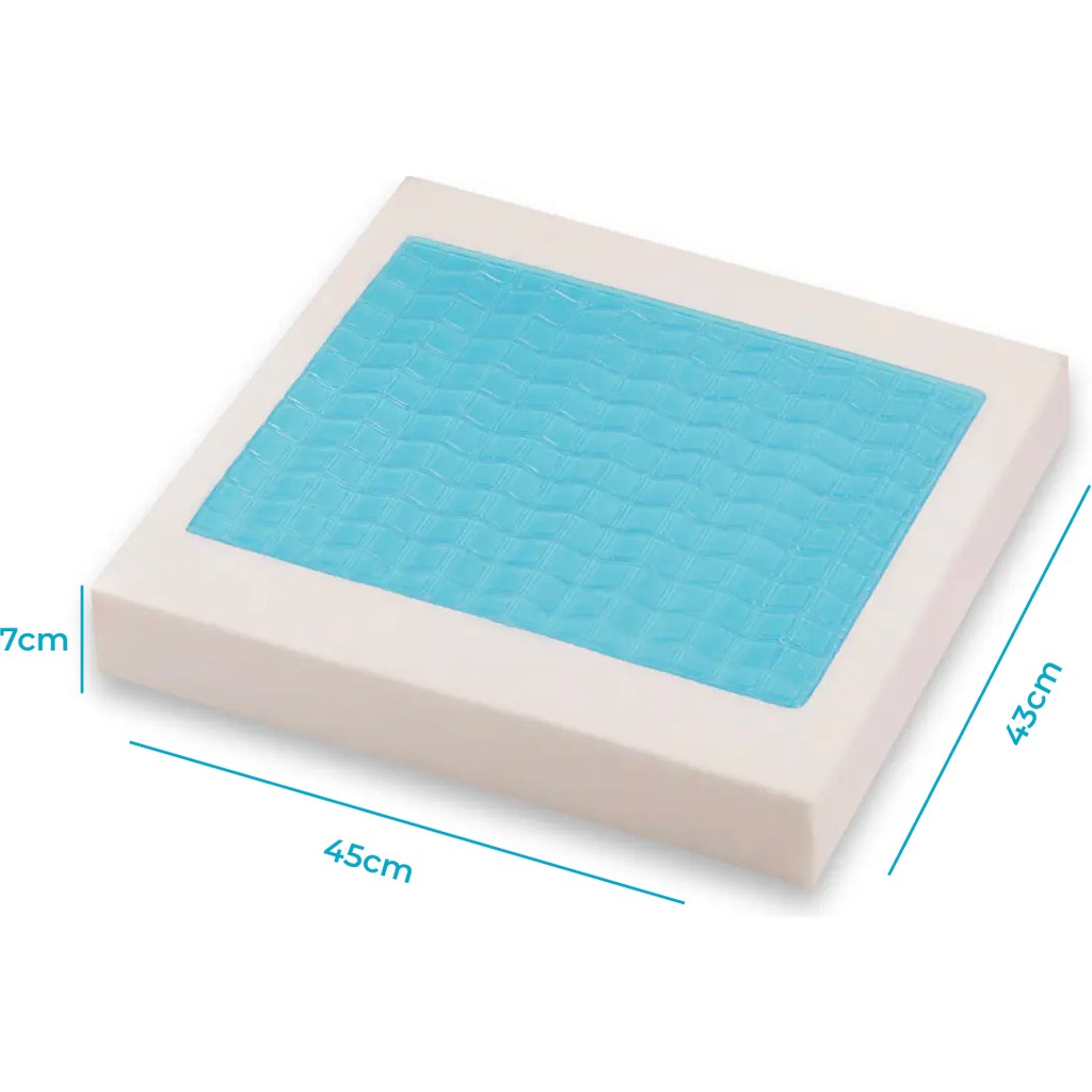 Jelli Visco Tekerlekli Sandalye Minderi Visko Kare Oturma Minderi Serinleten Minder 45X43X7 cm - 45 x 43 x 7 cm - Gri Standart Sandalye Fiyatı