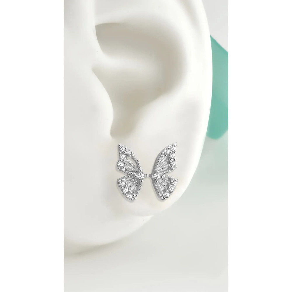 jelux silver 925 Ayar Gümüş Kelebek Model Zirkon Taşlı Küpe Gümüş Küpe Fiyatı