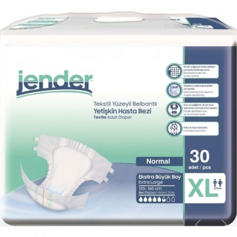 Jender Emici Bel Bantli Yetiskin Hasta Bezi Xlarge 30 Adet Hasta Bezleri ve Temizliği Fiyatı
