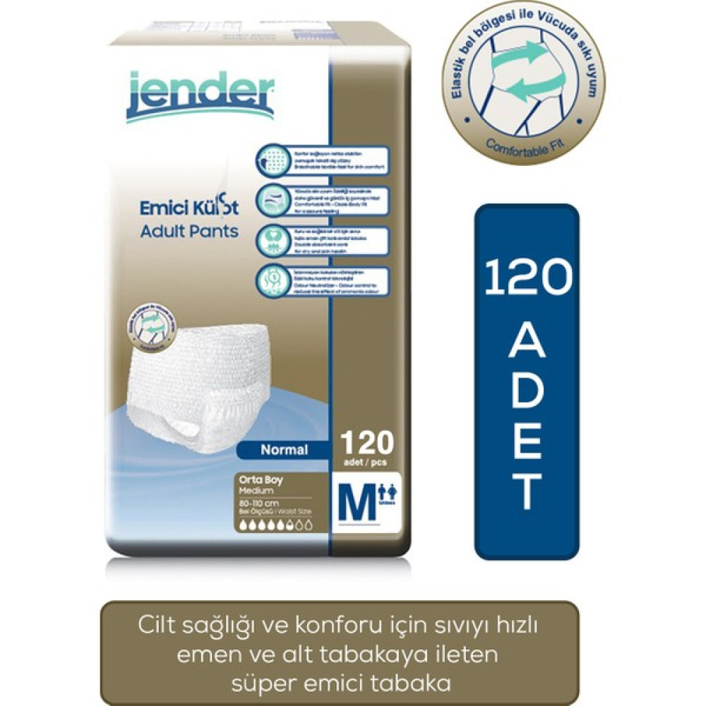 Jender Emici Külot Medium 120 Adet Hasta Bezleri ve Temizliği Fiyatı