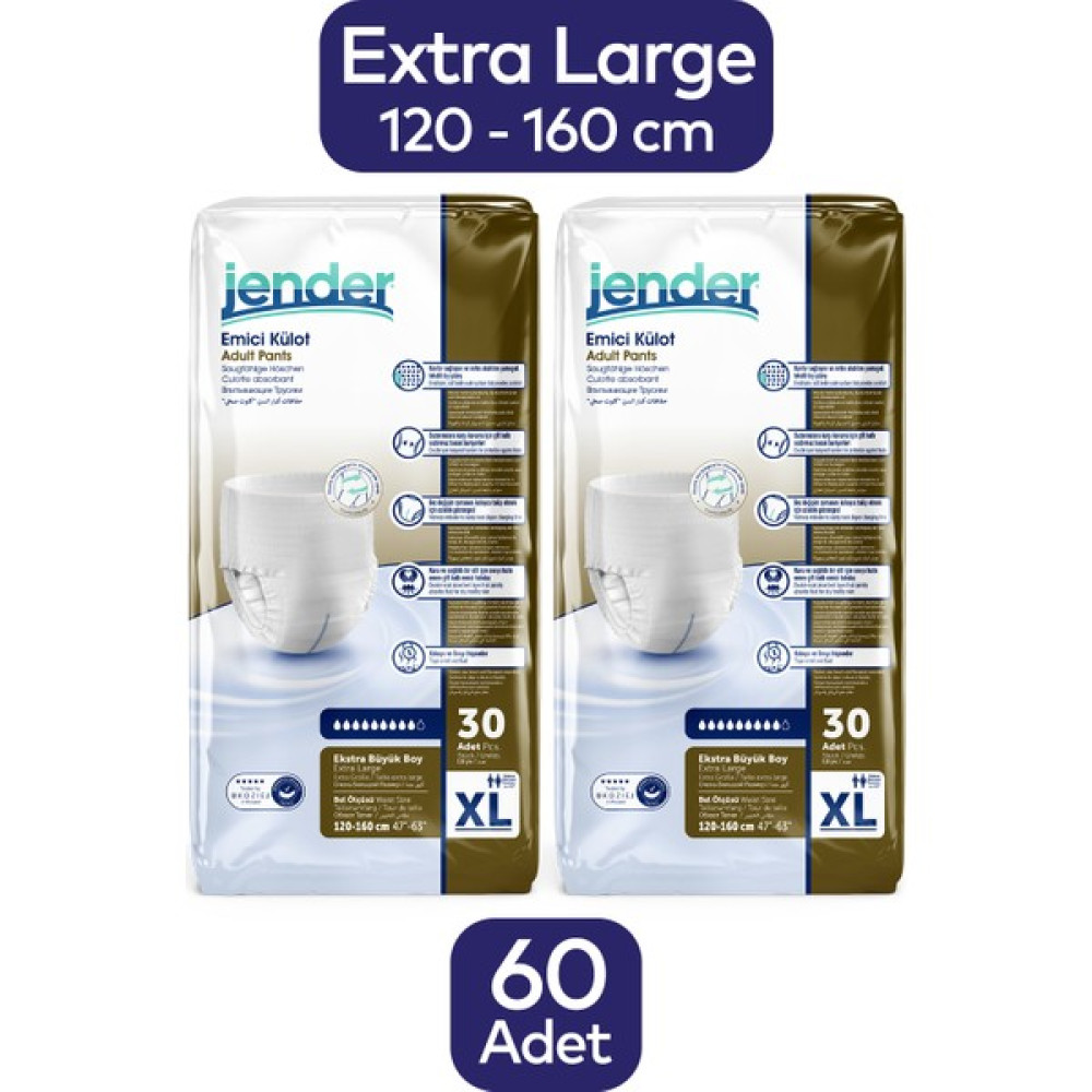 Jender Emici Külot XL 30'lu 2 Paket Hasta Bezleri ve Temizliği Fiyatı