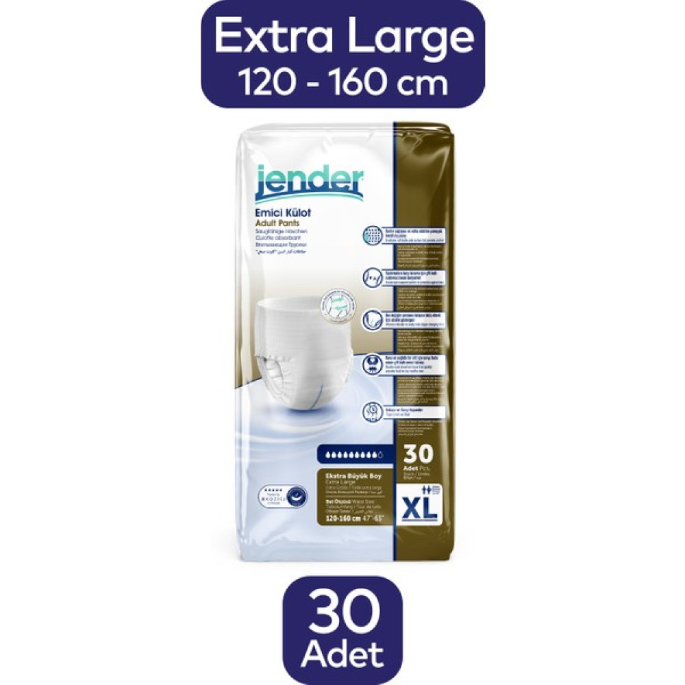 Jender Emici Külot Xlarge 30 Adet Hasta Bezleri ve Temizliği Fiyatı