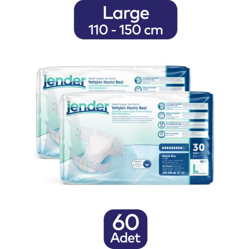 Jender Hasta Bezi Large 30'lu x 2 Adet Hasta Bezleri ve Temizliği Fiyatı
