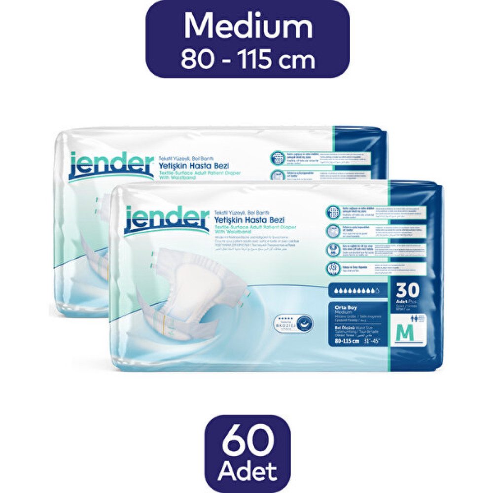 Jender Hasta Bezi M Bağlamalı 2 Paket 60 Bez Hasta Bezleri ve Temizliği Fiyatı