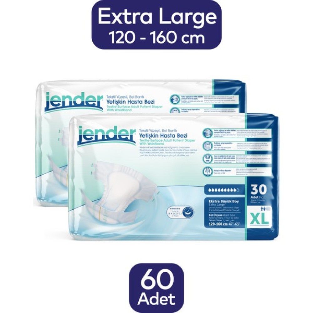 Jender Hasta Bezi XL Bağlamalı 2 Paket 60 Bez Hasta Bezleri ve Temizliği Fiyatı
