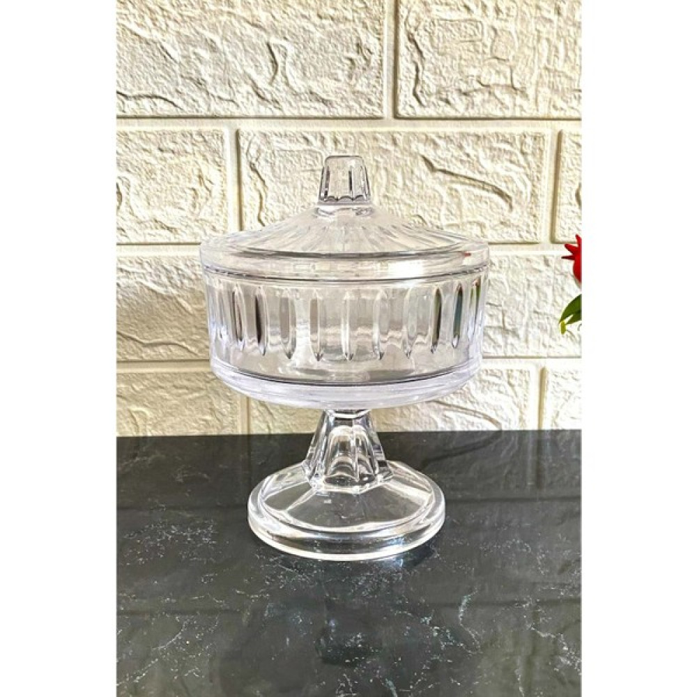 Jenisa Cam Pupa Ayaklı Kurabiyelik Şekerlik Sunumluk 14X16,5 cm Saklama Kapları Fiyatı
