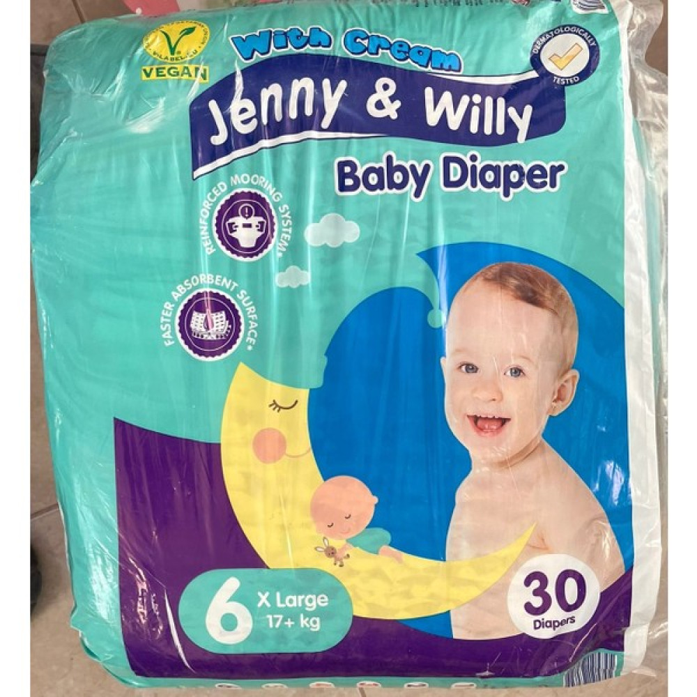 Jenny & Willy Bebek Bezi 6 Xl 30 Adet Bebek Bezi Fiyatı