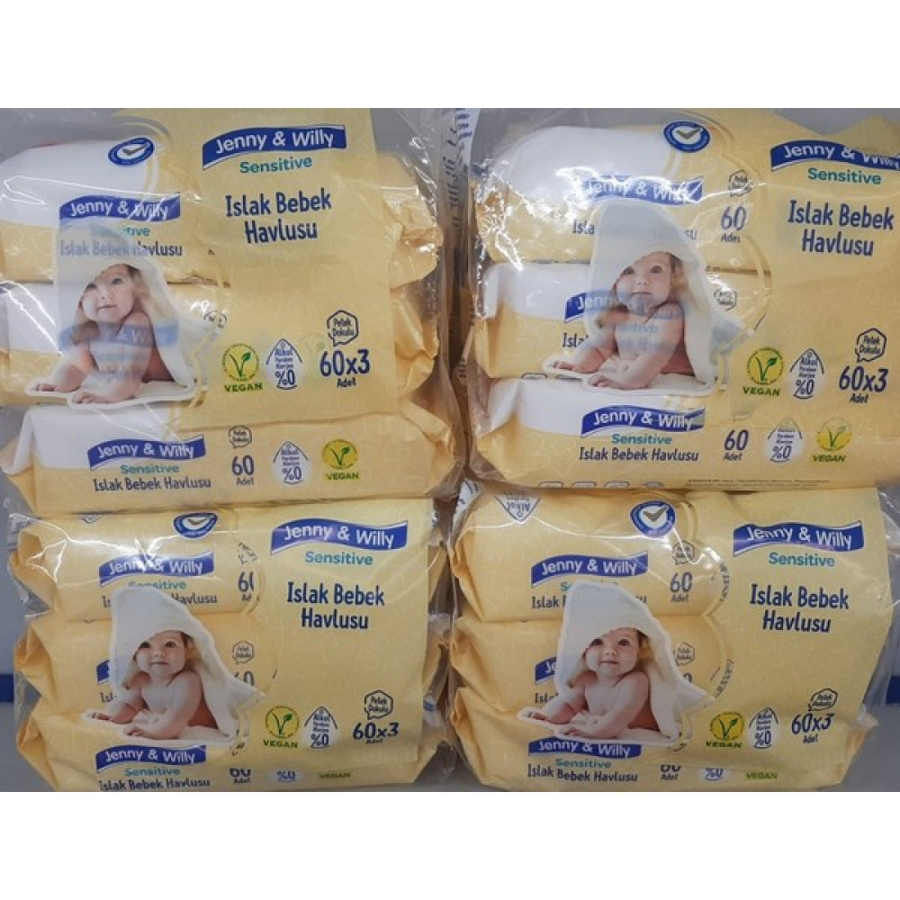 Jenny & Willy Islak Bebek Havlusu (60*3 ) 4 Lü Paket 720 Yaprak Jenny&willy - 720 YAPRAK Bebek Bakım Fiyatı