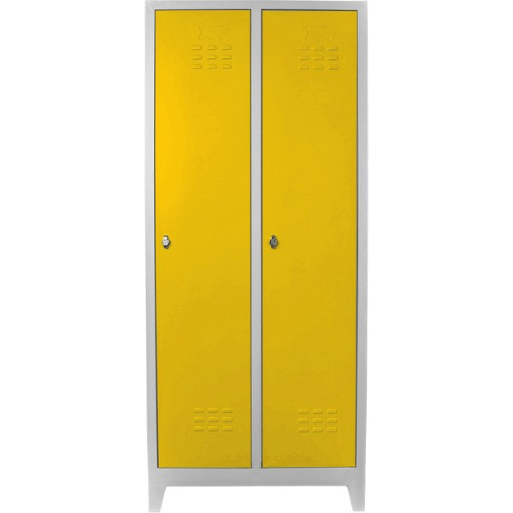 Jessan Ofis 2'li Standart Soyunma Dolabı Gri-Sarı - Sarı - SARI Ofis Dolapları Fiyatı
