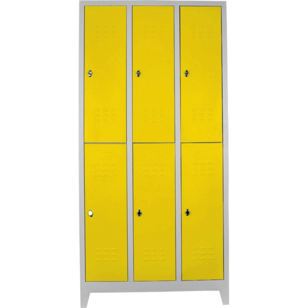Jessan Ofis 6'lı Eko Soyunma Dolabı Gri - Sarı - SARI Ofis Dolapları Fiyatı