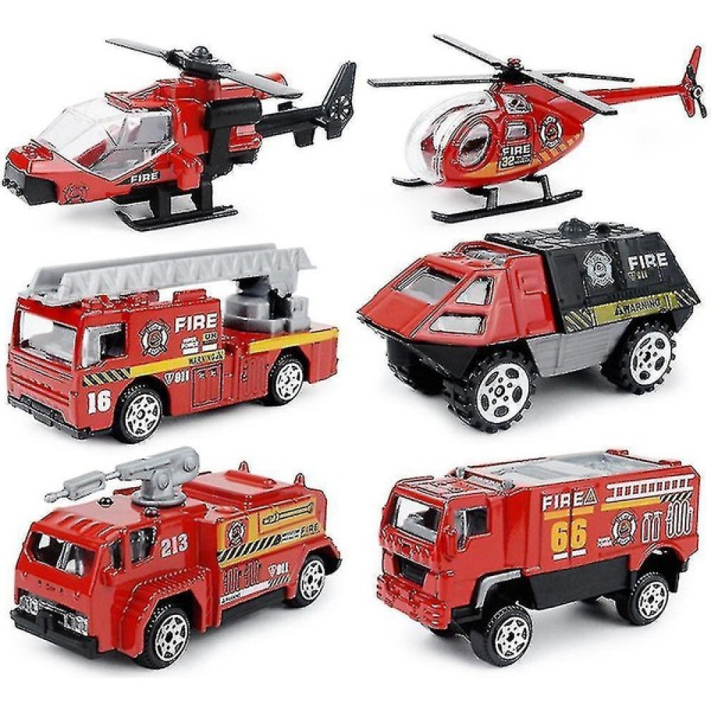Jessieyou Mall 6 Adet Alaşım Seti 1:87 Mini Yangın Araba Askeri Özel Polis Alaşım Araba Modeli Çocuk Cep Oyuncakları (Yurt Dışından) - Kırmızı Oyuncak Araç Fiyatı