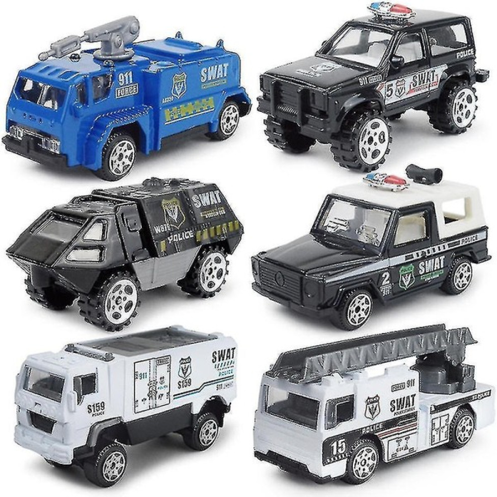 Jessieyou Mall 6 Adet Alaşım Seti 1:87 Mini Yangın Askeri Özel Polis Alaşım Araba Modeli Çocuk Cep Oyuncakları (Yurt Dışından) - Siyah Oyuncak Araç Fiyatı