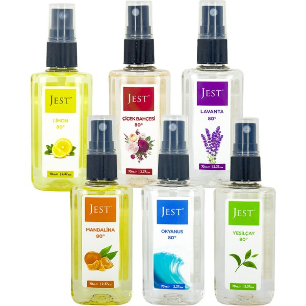 Jest 6'lı Mini Set Kolonya(Limon-Çiçek Bahçesi-Okyanus-Yeşilçay-Mandalina-Lavanta) - 70 ml Oto Boyaları Fiyatı