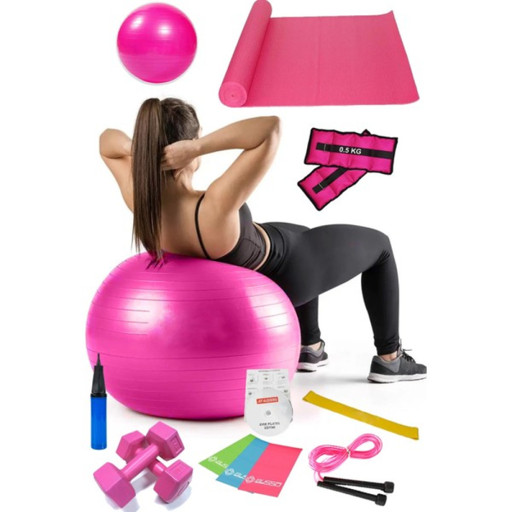 Jet 13 Lü Pilates Seti Topu 3 Lü Pilates Bandı Lastiği Dambıl Minder Atlama Ipi Ağırlık Kum Torbası Oto Boyaları Fiyatı
