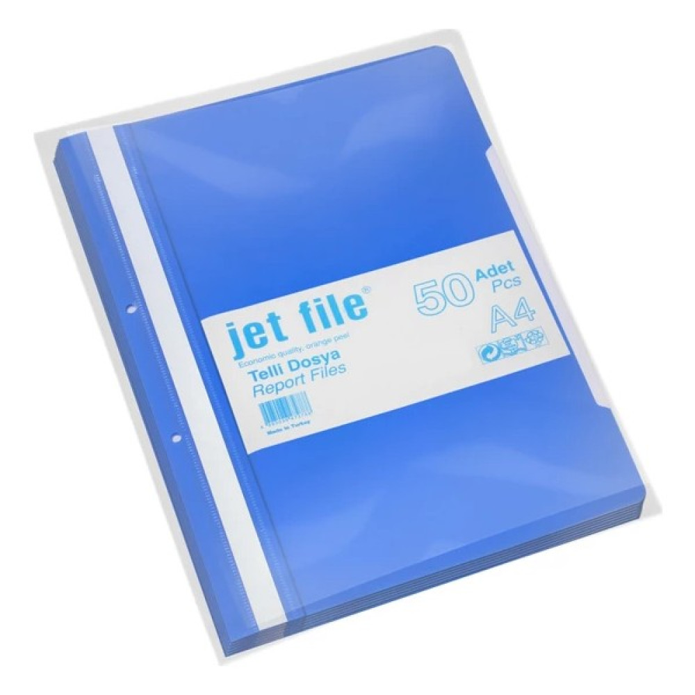 Jet File Telli Dosya Mavi 50'li - 5li Paket (250 Adet) Dosya Fiyatı