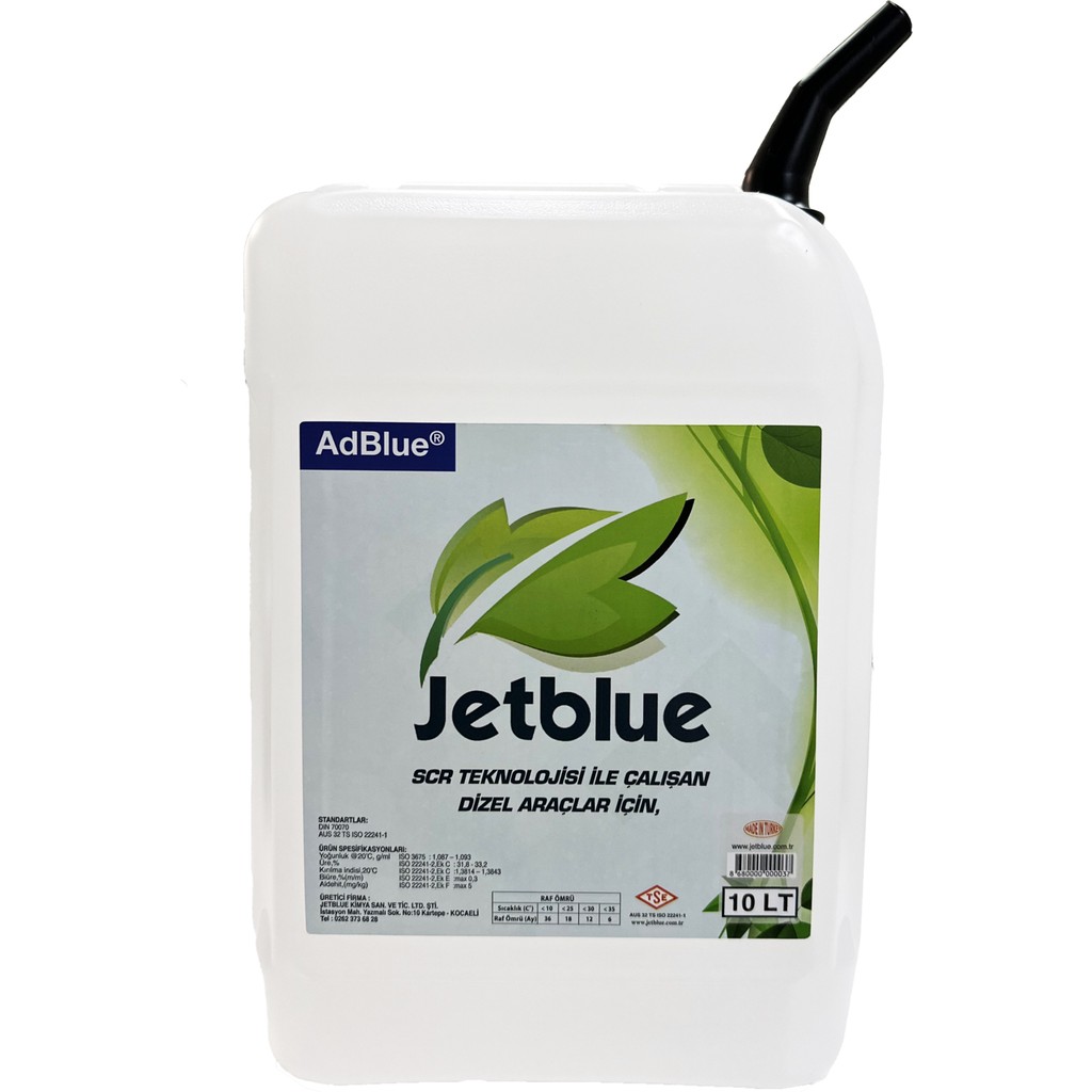 Jetblue Adblue Dizel Araçlar Için Emisyon Düşürücü Yakıt Katkısı 10 Litre Üretim Yılı 2023 Diğer Fiyatı