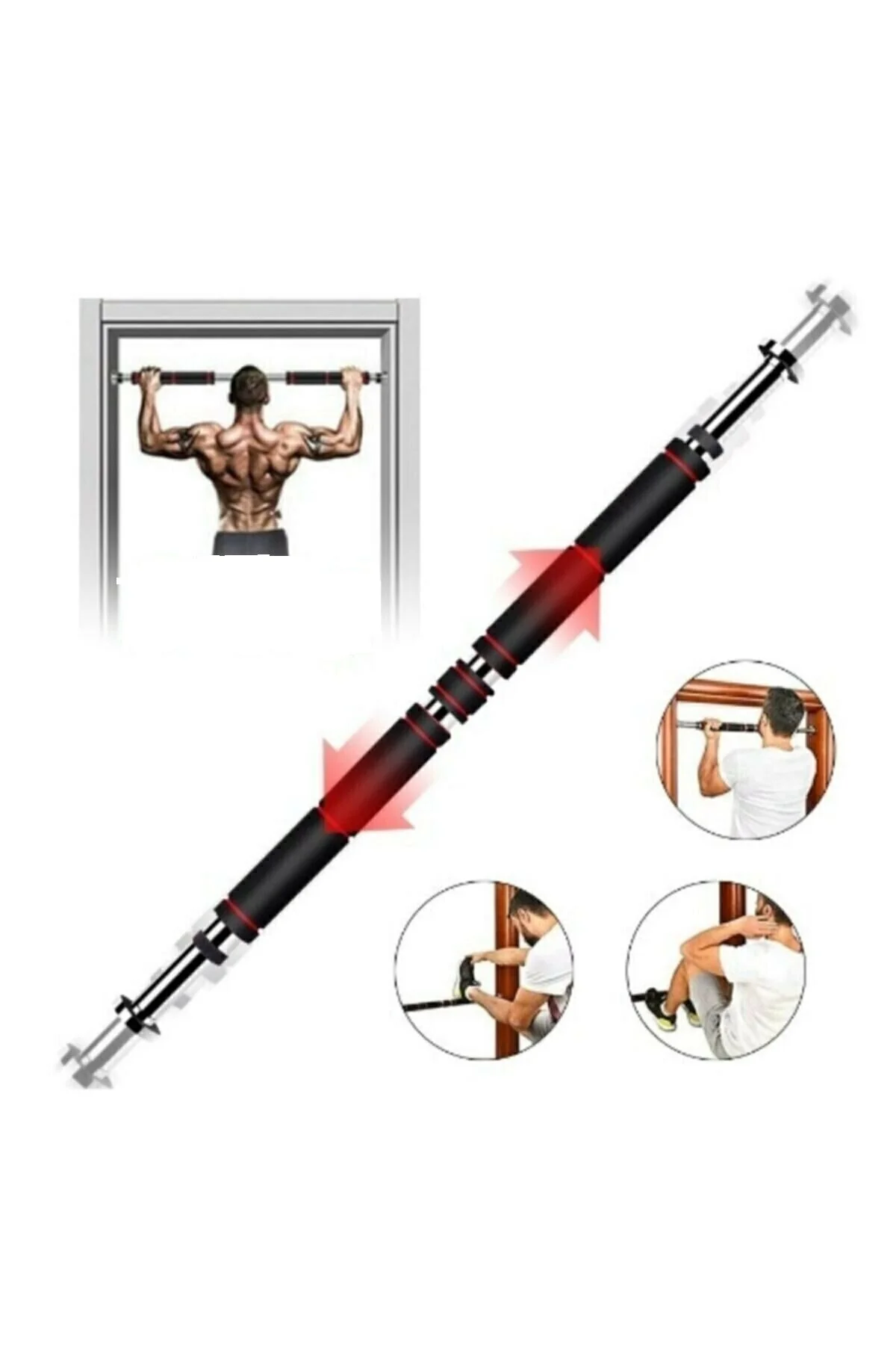 Jetcom Uzun Süngerli Barfix Demiri Barfiks Çubuğu Koridor Barfiks Barı 60 - 100 Cm Arası" Fitness Kondisyon Aksesuarları Fiyatı