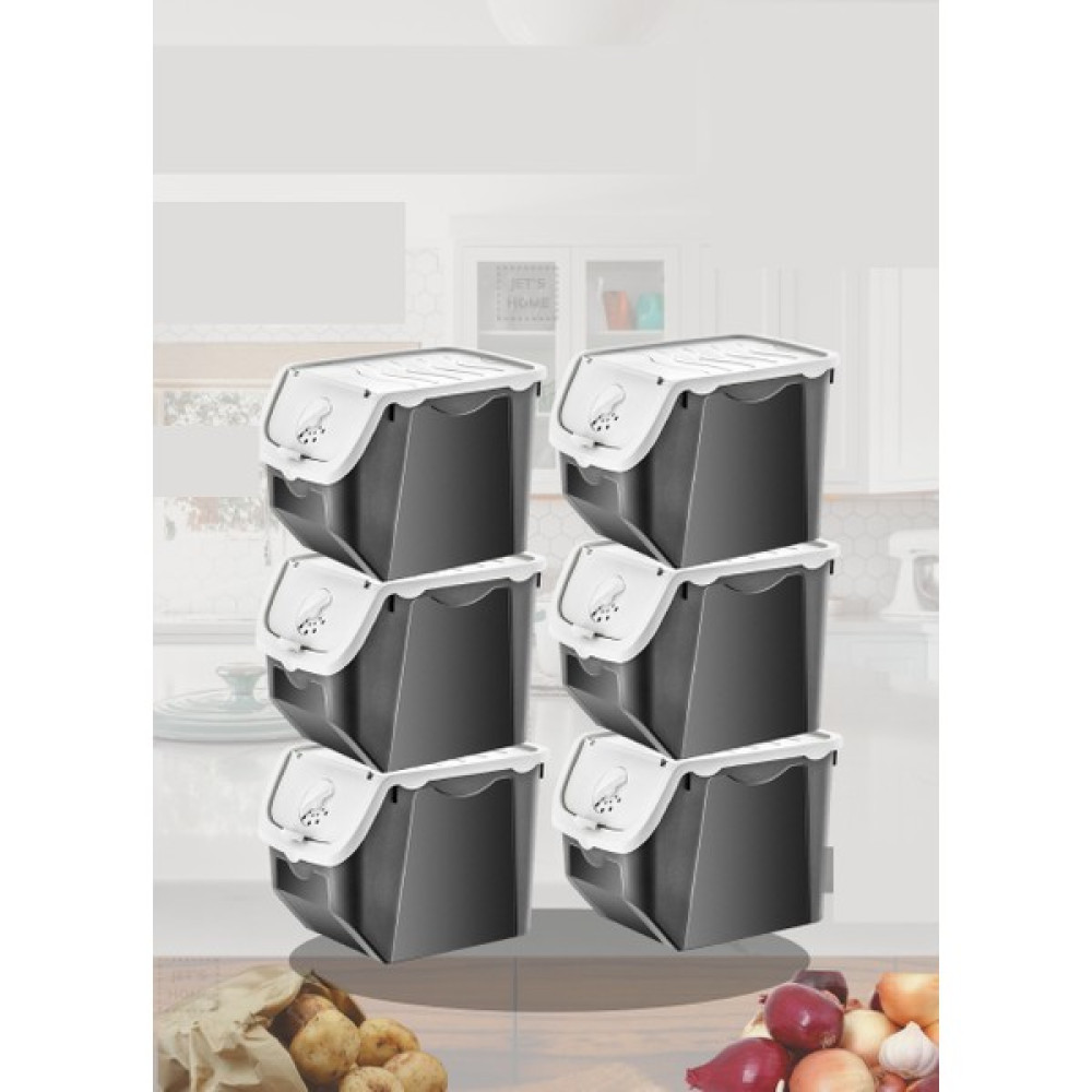 Jet’s Home 6’lı Beyaz Kapaklı Organizer Kutu Havalandırmalı Patateslik Soğanlık Sepet Saklama Kapları Fiyatı
