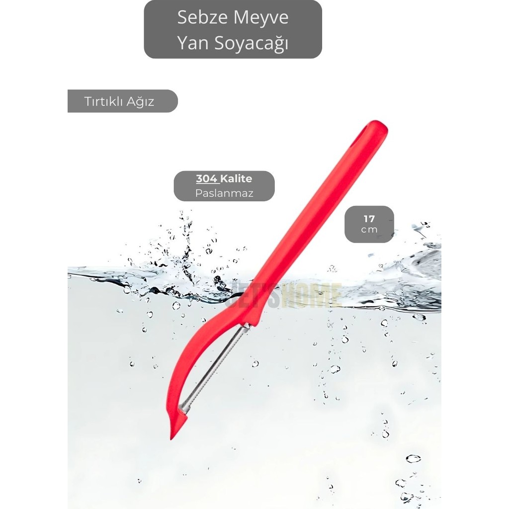 Jet’s Home Meyve Soyacağı Paslanmaz Sebze Soyacağı Yan Soyacak Çelik Kırmızı 17 cm Pratik Mutfak Gereçleri Fiyatı