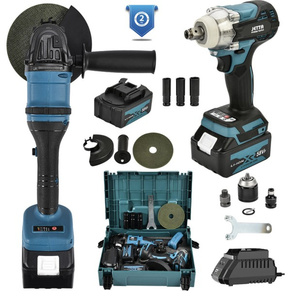 Jetta Power Tools 58VF Ultra 2 Li Set Şarjlı Taşlama + Şarjlı Somun Sökme Oto Boyaları Fiyatı