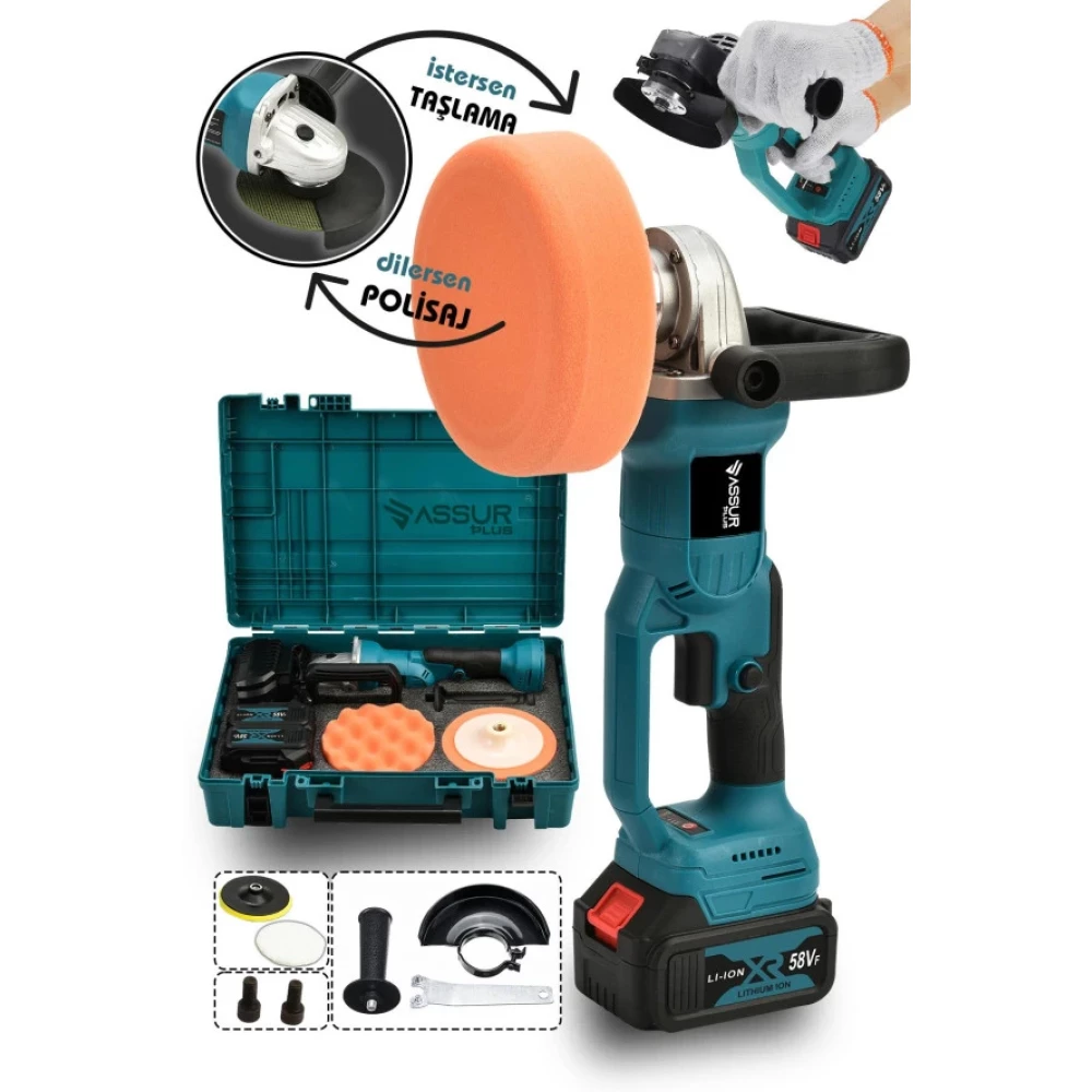 Jetta Power Tools Ultra Set Otomatik Baslik 58Vf Sarjli Taslama Ve Polisaj Makinasi Cila / Polisaj Makinesi Fiyatı