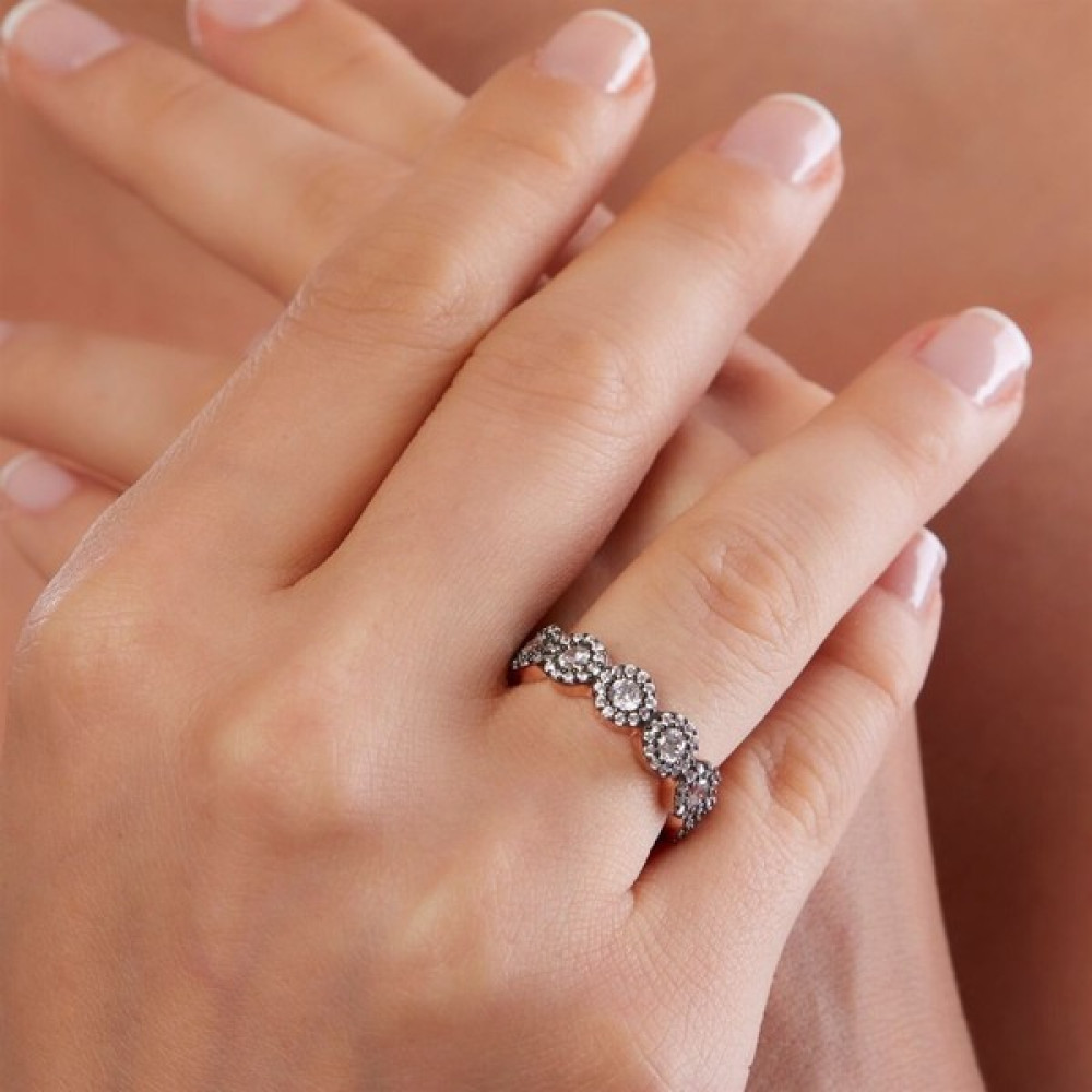 Jewel Love Elmas Montür Tasarım Papatya Tamtur Gümüş Yüzük - Rose - 11 Gümüş Yüzük Fiyatı