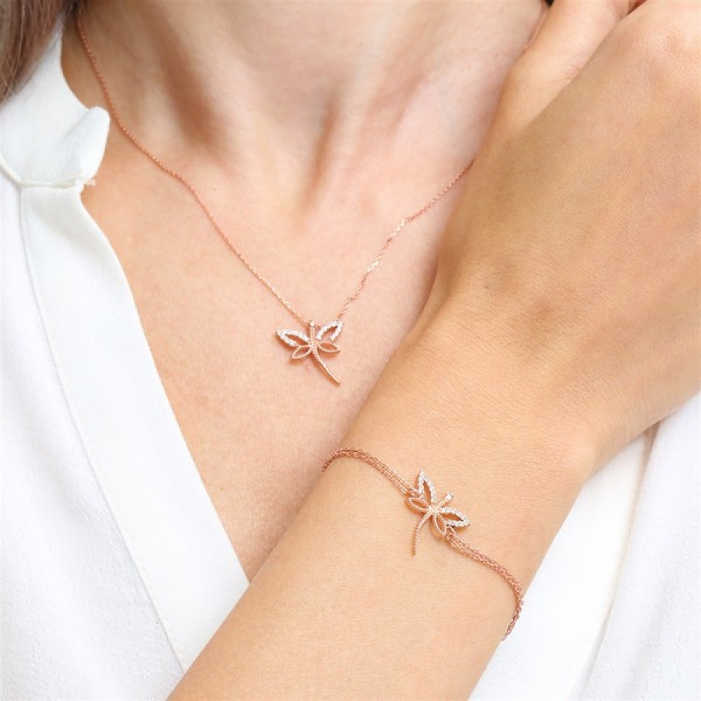 Jewel Pırlanta Montür Tasarım Rose Gold Yusufcuk Gümüş Kolye ve Bileklik Ikili Set Gümüş Kolye Fiyatı