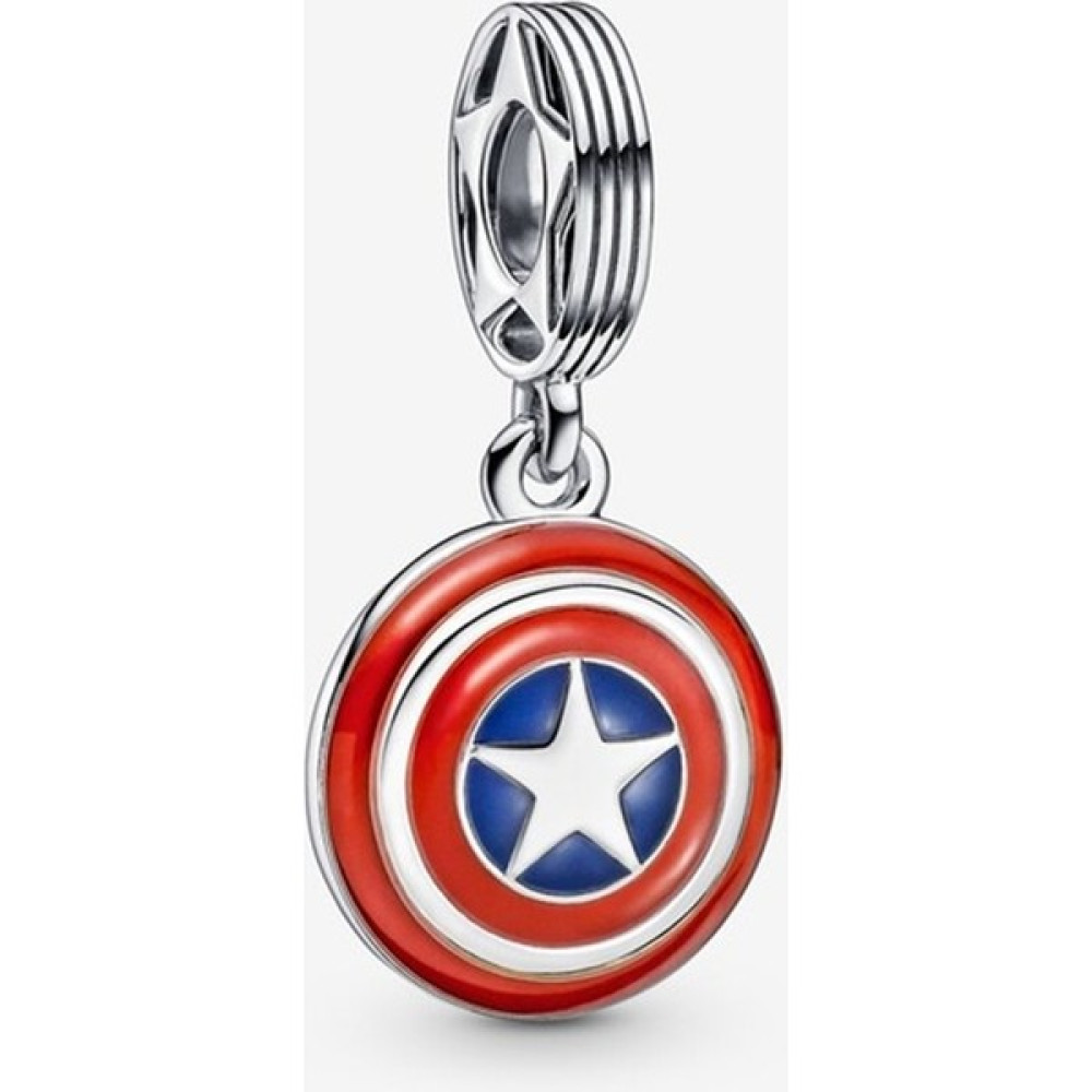 Jewel Store Pandora 925 Ayar Gümüş Marvel The Avengers Captain America Shield Sallantılı Charm - Standart - Renkli Saat ve Bileklik Aksesuarı Fiyatı