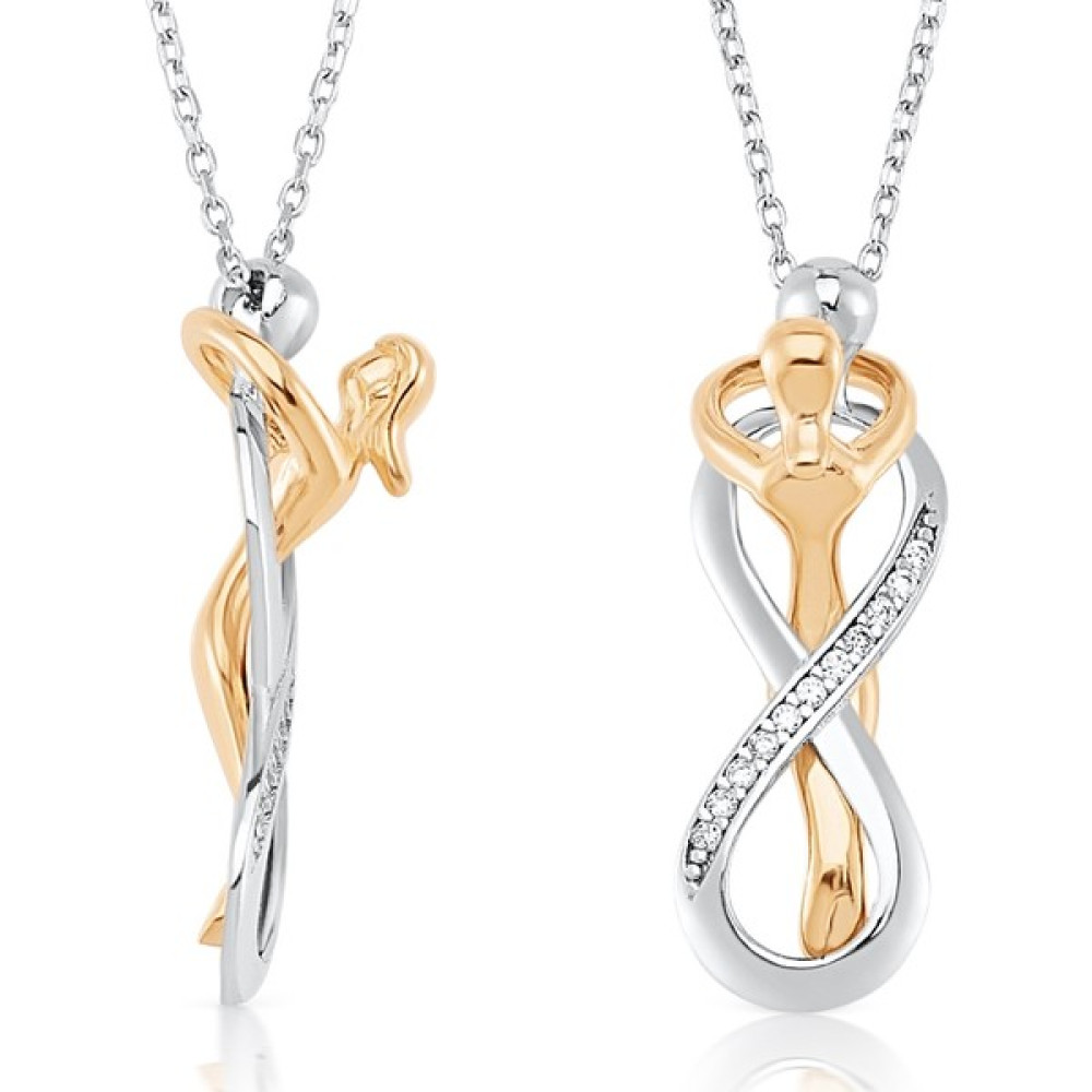 Jewelry For Light Sonsuz Aşk Sarılan Çift Gümüş Kolye Gümüş Kolye Fiyatı
