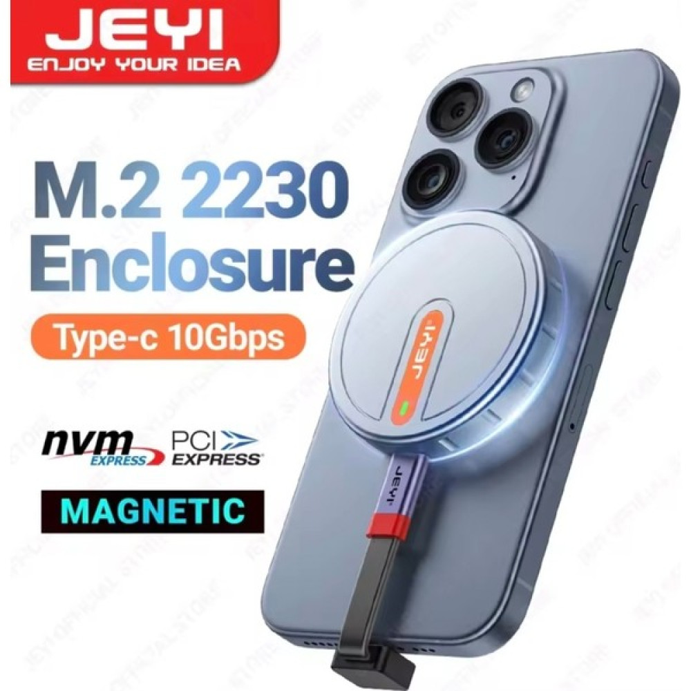 JEYI 2230 M.2 Nvme Ssd Kutusu Magsafeli 3.2 Gen2 10Gbps Süper Hızlı Magsafe Yapışkanlı Manyetik Telefon Tablet Macbook İpad Laptop Type-C girişli Tüm cihazlara Uyumlu. Uyumlu Son Nesil Teknoloji - Gri Oto Boyaları Fiyatı