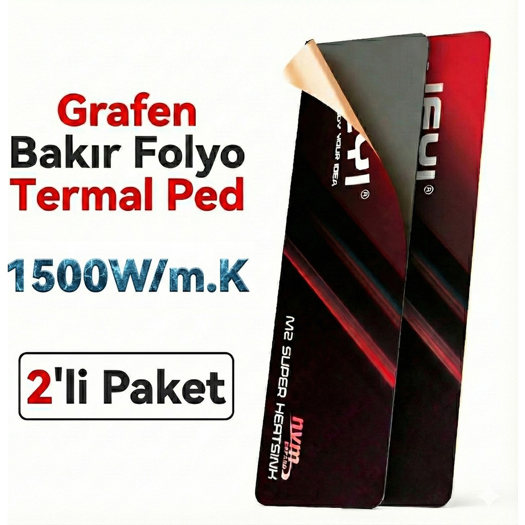 JEYI M.2 2280 SSD M.2 Grafen-Bakır Folyo M.2 Heatsink Termal Ped - 2'li SSD / Solid State Drive Fiyatı