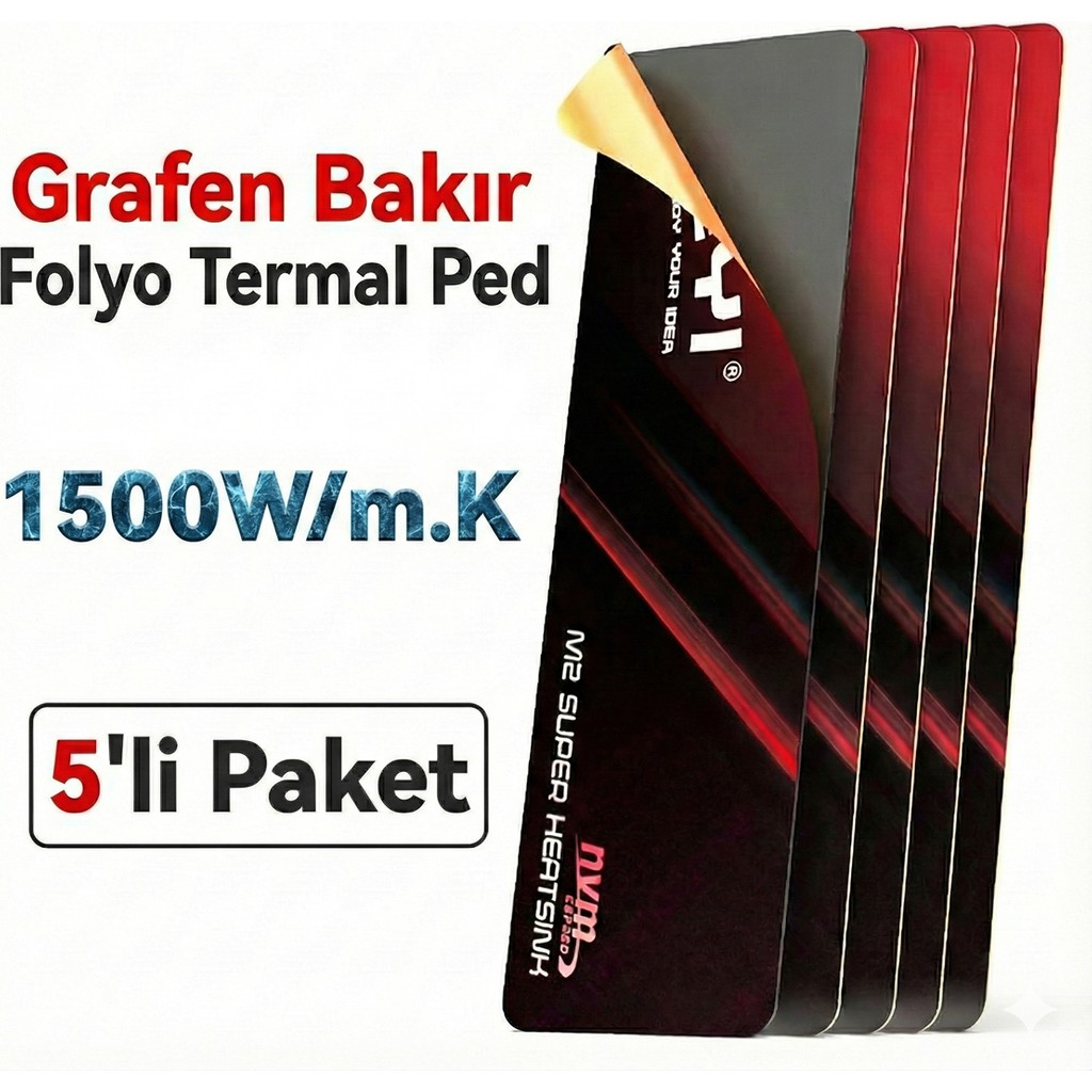 JEYI M.2 2280 SSD M.2 Grafen-Bakır Folyo M.2 Heatsink Termal Ped - 5'li SSD / Solid State Drive Fiyatı