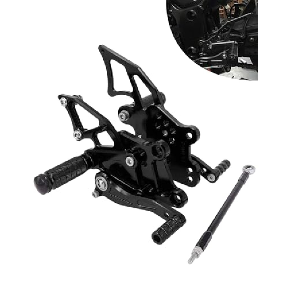JFG RACING Motorcycle Rearsets, Rear Sets Foot Pegs For Ninja 250 13-16 NINJA 300 13-16 Z300 13-16 NINJA 300R EX300 13-14 CNC Adjustable(Black)