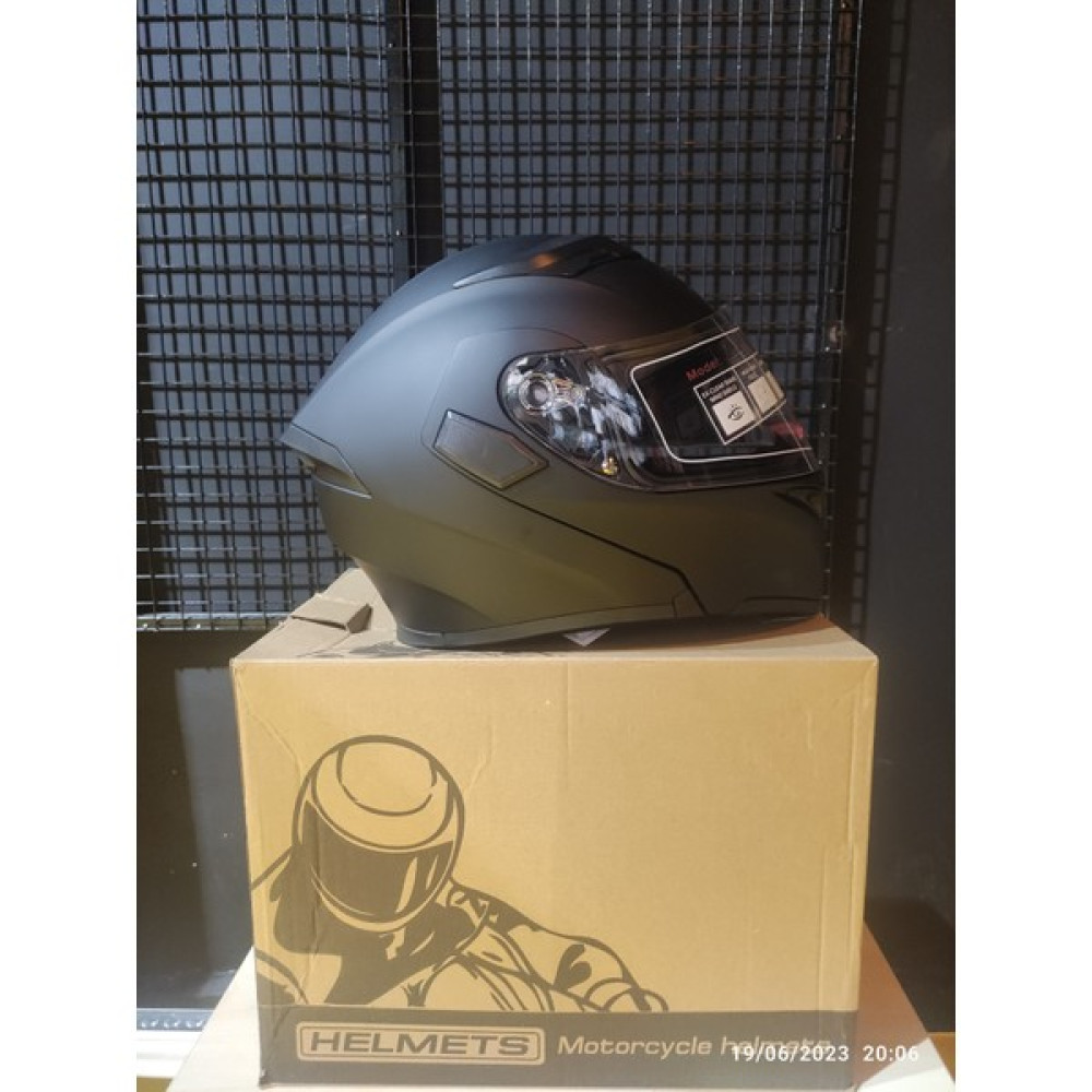 Jiekai JİEKAİ-902 Matt Black Çene Açılır Kask - Mat Siyah - XL Motorsiklet Kaskları Fiyatı