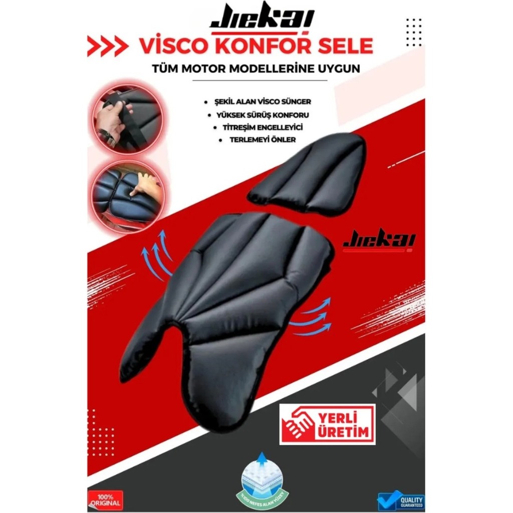 Jiekai Universal Motosiklet Konfor Sele Ön ve Arka Takım Tüm Motorlara Uyumlu Ezilme Yapmaz Diğer Fiyatı