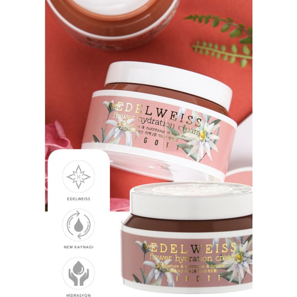 Jigott Edelweiss Çiçeği Özü Tahriş Önleyici+ Nemlendiricii ve Besleyici Krem - Flower Serisi 100 ml Gece Kremleri Fiyatı