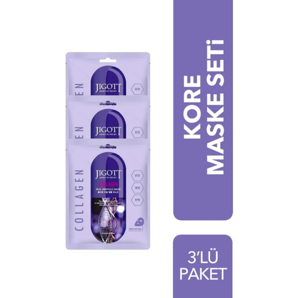 Jigott Lüks Kore Maske Seti Collagen 3'lü Paket Maskeler Fiyatı