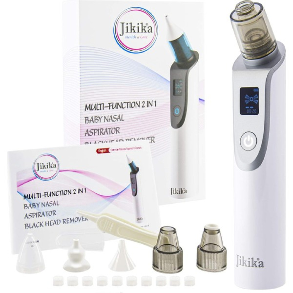 Jikika Elektrikli Bebek Burun Aspiratörü 2'si 1 Arada Siyah Nokta Emme,burun Temizleyici Burun Aspiratörü Fiyatı