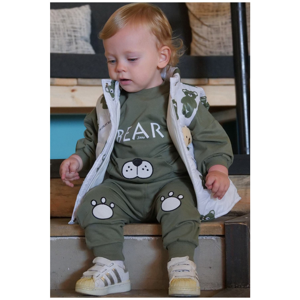 Jikko Baby Erkek Bebek Ayıcık Aksesuarlı Şişme Yelekli Eşofman İki İp 3lü Takım 18 Ay Beden Bebek Giyim-Tekstil Fiyatı