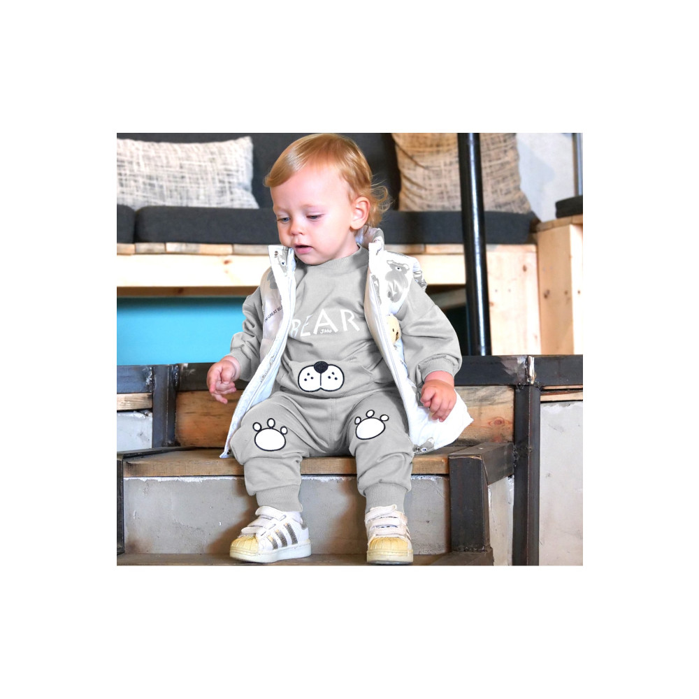 Jikko Baby Erkek Bebek Ayıcık Aksesuarlı Şişme Yelekli Eşofman İki İp 3lü Takım 4 Beden Bebek Giyim-Tekstil Fiyatı