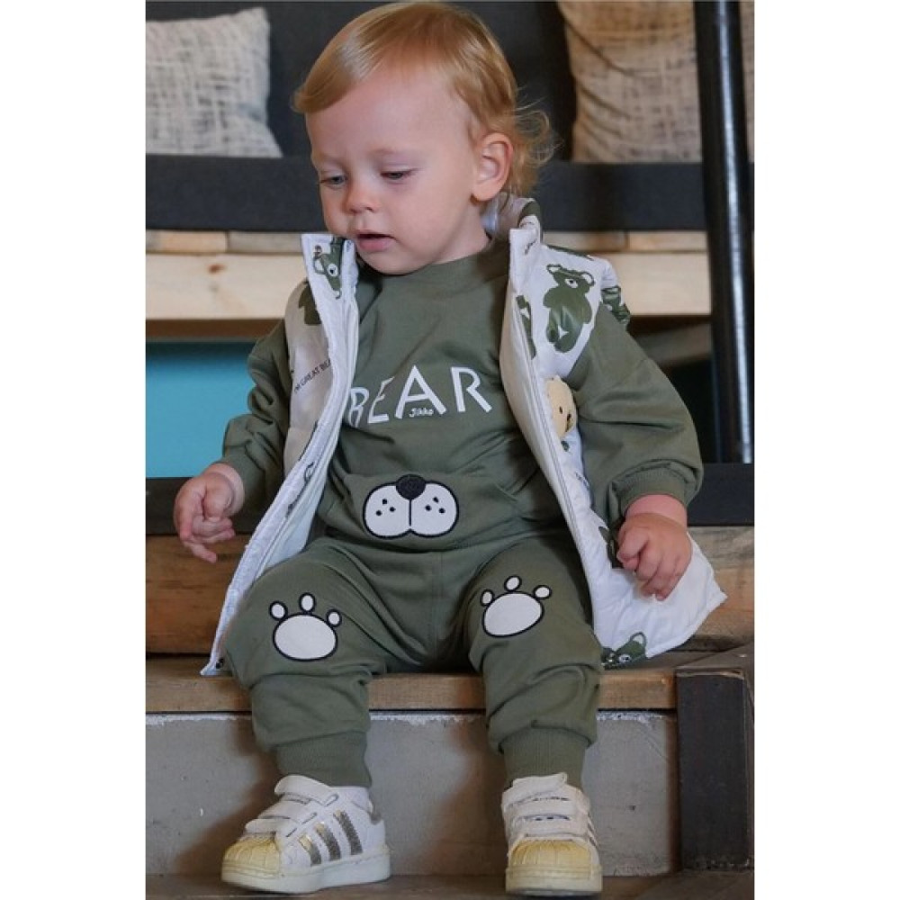 Jikko Baby Erkek Bebek Ayıcık Şişme Yelekli Eşofman Iki Ip 3'Lü Takım Bebek Giysi Takım Fiyatı