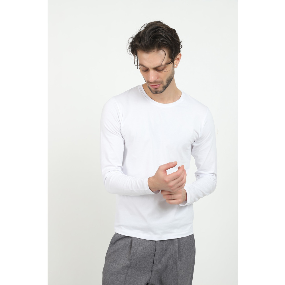 Jim Poweel Uzun Kollu Likralı Basic T-shirt 2XL Beden Bayan T-shirt Fiyatı